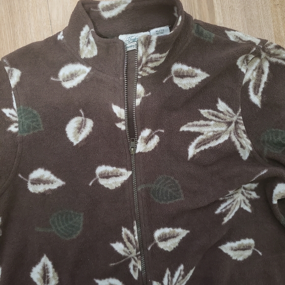 Unisex Brown Leaf Pattern Jacket - Picture 2 of 4